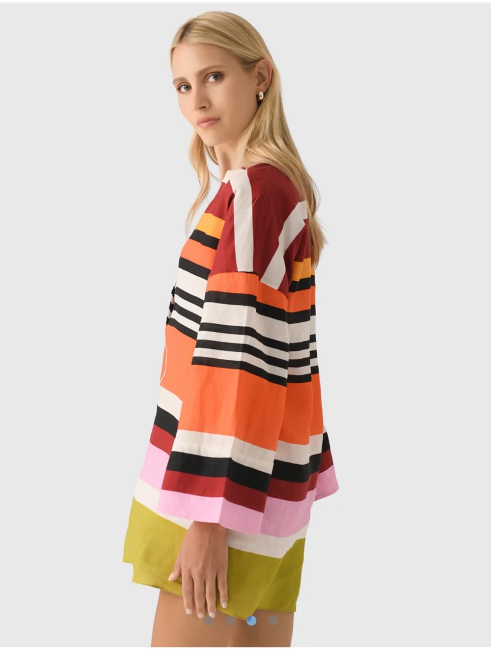 NWT Cala De La Cruz Siena Linen Dress in Agavebw - Picture 2 of 6